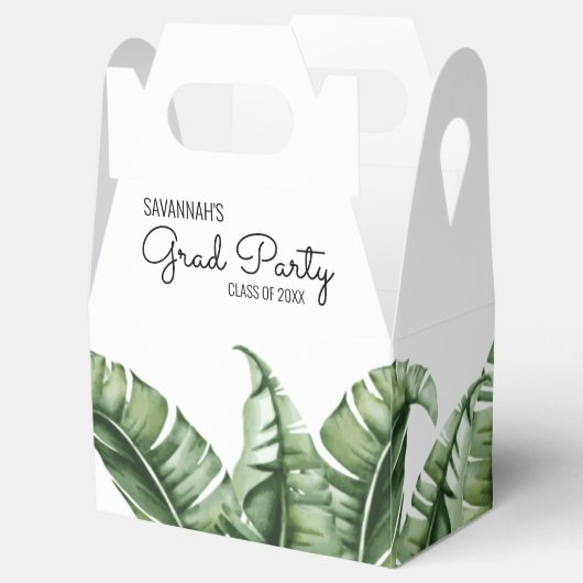 Tropical Classy Banana Leaf Graduation Party Bedankdoosjes (Geopend)