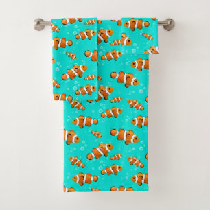 Tropical Clownfish & Bubbles Motif