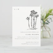 Tropical Coastal Palm Schetch Vrijgezellenfeest Kaart (Staand voorkant)