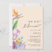 Tropical coloré | Faire-part Elopement Peach (Devant)