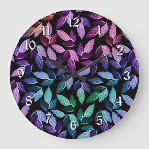 Tropical Colors Falling Leaves Wall Clock Grote Klok