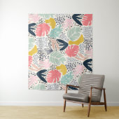 Tropical Colourful Collage Pattern Wandkleed (In situ)