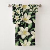 Tropical continu motif fleurs blanches feuille ver (En situation)