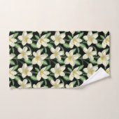 Tropical continu motif fleurs blanches feuille ver (Serviette à main)