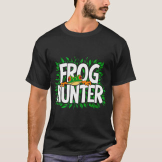 Tropical Cool Frog Hunter Grappig Ontwerp Voor Kik T-shirt