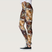 Tropical Coral Ocean Pattern Brown Leggings (Links)