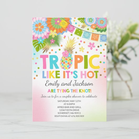 Tropical Couples Douche Invitation Douche Tropical (Debout devant)
