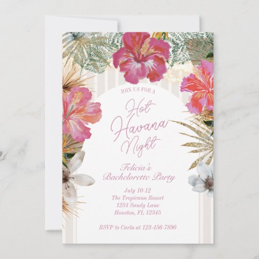 Tropical Cuban Bachelorette Invitation (Devant)