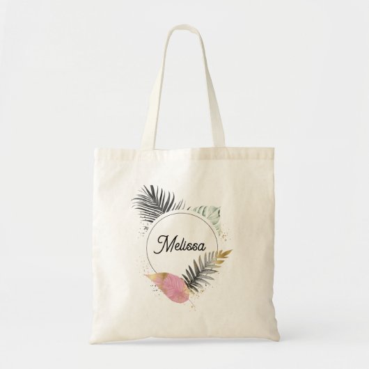 Tropical Custom Name Tote Bag (Devant)