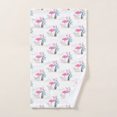 Tropical Cute drôle d'aquarelle flamingo (Serviette à main)