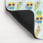 Tropical Cute Pineapple Pattern + Custom Text Muismat (Hoek)