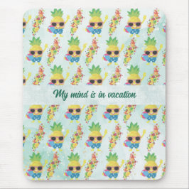 Tropical Cute Pineapple Pattern + Custom Text Muismat