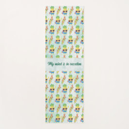 Tropical Cute Pineapple Pattern + Custom Text Yogamat