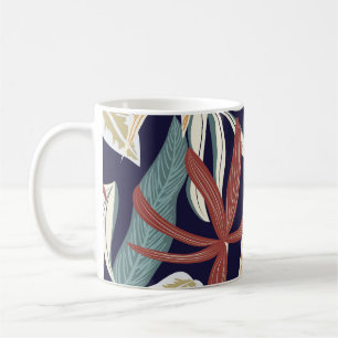 Tropical Dark: Creative Plant Print Koffiemok