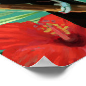 Tropical Delight hummingbird toucan flowers Poster (Hoek)