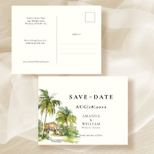 Tropical Destination Save the Date Post Kaart