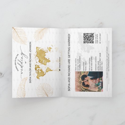 Tropical Destination Wedding Passport QR Code (Binnen)