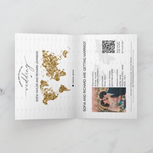 Tropical Destination Wedding Passport QR Code Inv (Binnen)
