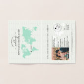 Tropical Destination Wedding Passport Wereldkaart Folie Kaarten (Binnen)