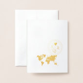 Tropical Destination Wedding Passport Wereldkaart Folie Kaarten (Met envelop)