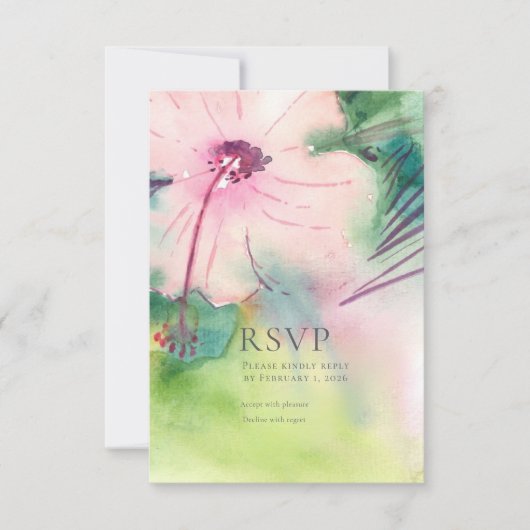 Tropical Destination Wedding RSVP Kaartje (Voorkant)