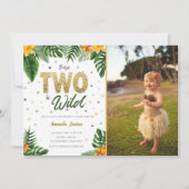 Tropical Deux folle invitation d'anniversaire phot (Devant)