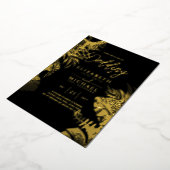 Tropical Disco Faire-part de mariage Gold Black Fo (Rotation)