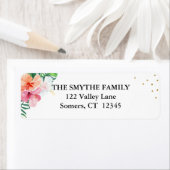 Tropical Dreams Hibiscus Flowers Étiquette de adre (En situation)