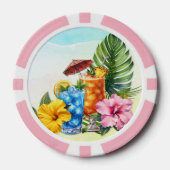 Tropical Drinks and Flowers Poker Chips (Voorkant)