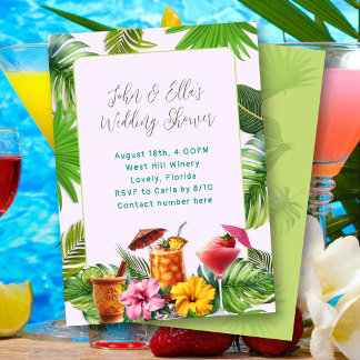 Tropical Drinks Couples Shower invitation Kaart