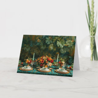 🌿 Tropical Elegance Thanksgiving Greeting Card 🌺 Feestdagen Kaart