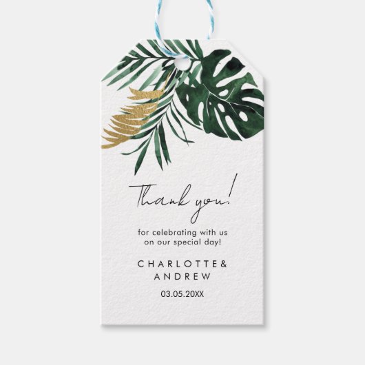 Tropical elegant   cadeaulabel (Voorkant)