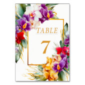 Tropical Elegant Floral Mariage Numéro de table (Par défaut)