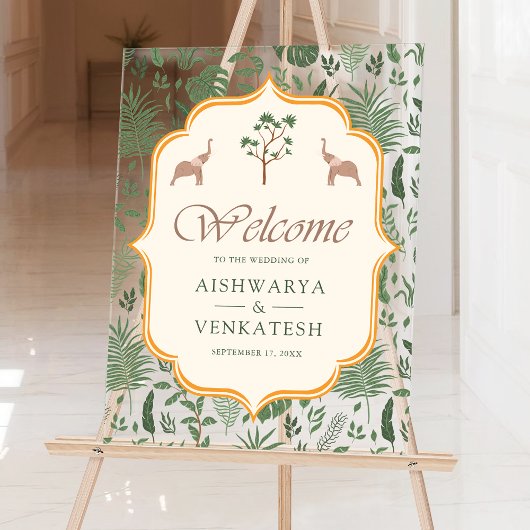 Tropical Elephant Indian Wedding Welcome