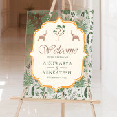 Tropical Elephant Indian Wedding Welcome Acryl Bord