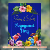Tropical Engagement Party Pre-Wedding Event Acryl Bord (Neutraal)