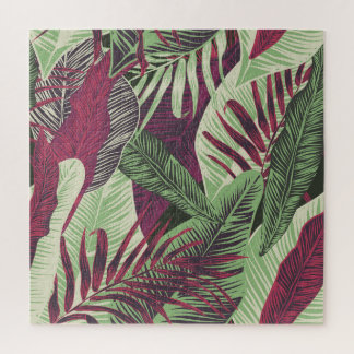 Tropical Exotic: Trendy groen naadloos Legpuzzel