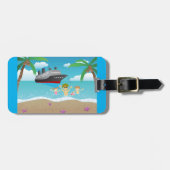 Tropical Family Beach Cruise Fun Bagagelabel (Voorkant horizontaal)