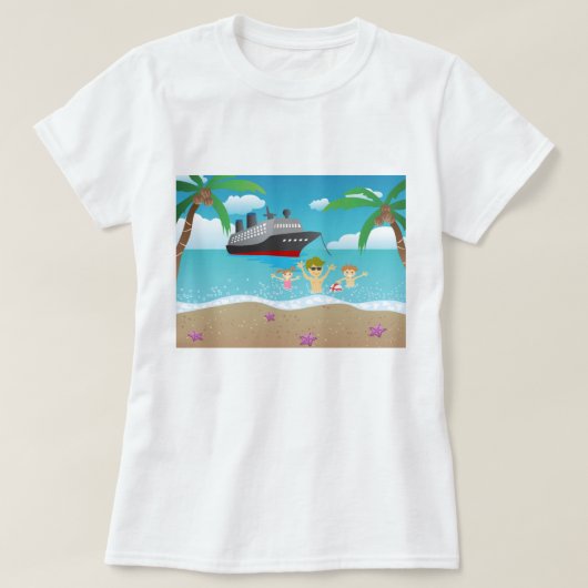 Tropical Family Beach Cruise Fun T-shirt (Design voorkant)