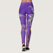 Tropical Fantail Fish Watercolor Purple Leggings (Achterkant)