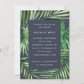 Tropical feuille de palmier Invitation à la douche (Dos)