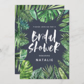 Tropical feuille de palmier Invitation à la douche (Devant / Derrière)