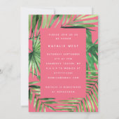 Tropical feuille de palmier Invitation à la douche (Dos)