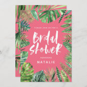 Tropical feuille de palmier Invitation à la douche (Devant / Derrière)