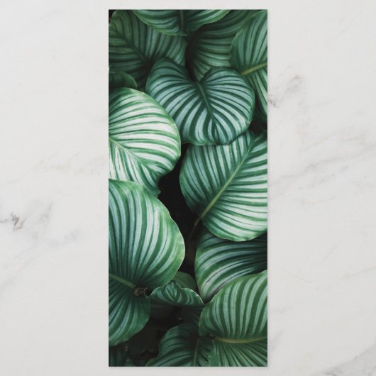 Tropical Feuille Modern Luau Menu Mariage (Dos)