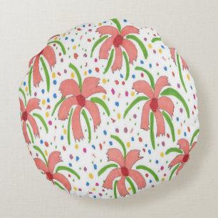Tropical Fiesta Flowers Rond Kussen