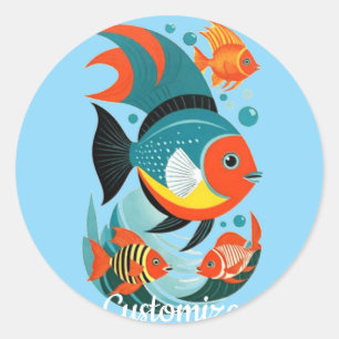 Tropical Fish Assortiment Thunder_Cove Ronde Sticker
