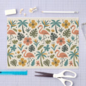 Tropical Flamingo and Palm Tree Pattern Tissuepapier (Craft)