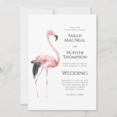 Tropical Flamingo Beach Wedding QR code Kaart (Voorkant)