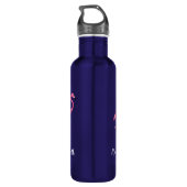 "Tropical Flamingo" Gepersonaliseerde Matte Blue Waterfles (Achterkant)